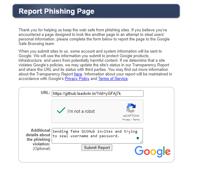 report-phishing-page